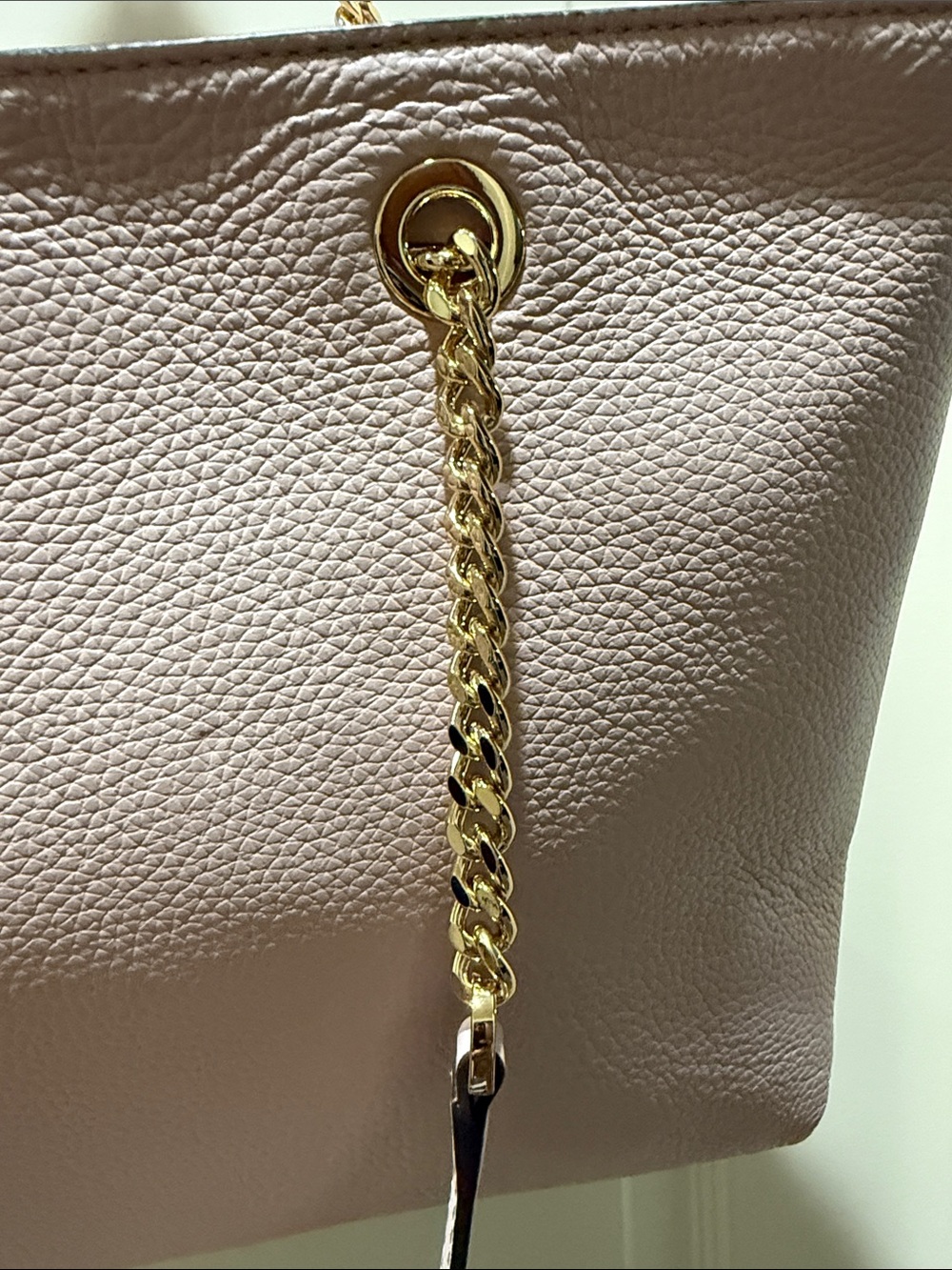 Michael Kors Blush Pink Pebbled Leather Chain-Handle Zipper Top NWT Tote - Picture 15 of 15